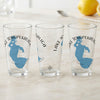 Three clear glasses display "Lake Tohopekaliga Florida" and a blue lake silhouette.