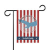 Red and white striped garden flag with Harlan County Lake map and "The Smith Family".
