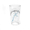 Glass with "CHICKAMAUGA LAKE TENNESSEE" and lake map design.