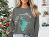 Grey sweatshirt featuring Lake Buchanan map outline and compass rose.