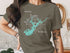 Olive green t-shirt with "Lake Lanier Georgia" compass graphic.