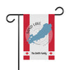 Customizable garden flag for "The Smith Family" with Sand Lake Ontario map and compass.