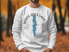White Rock Lake Texas design on a white sweatshirt with compass graphic.