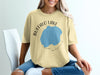 Yellow t-shirt with Buffalo Lake Minnesota text and lake map graphic.