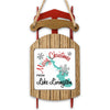 Wooden sled ornament with "Merry Christmas From Lake Livingston" text.