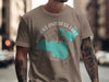 Brown t-shirt with "Brooks and Hess Lake Michigan" text and lake graphic.