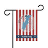 Garden flag with red and white stripes, Trout Lake map, and "The Smith Family."