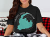 Black t-shirt with teal Merrill Creek Reservoir graphic and "New Jersey" text.