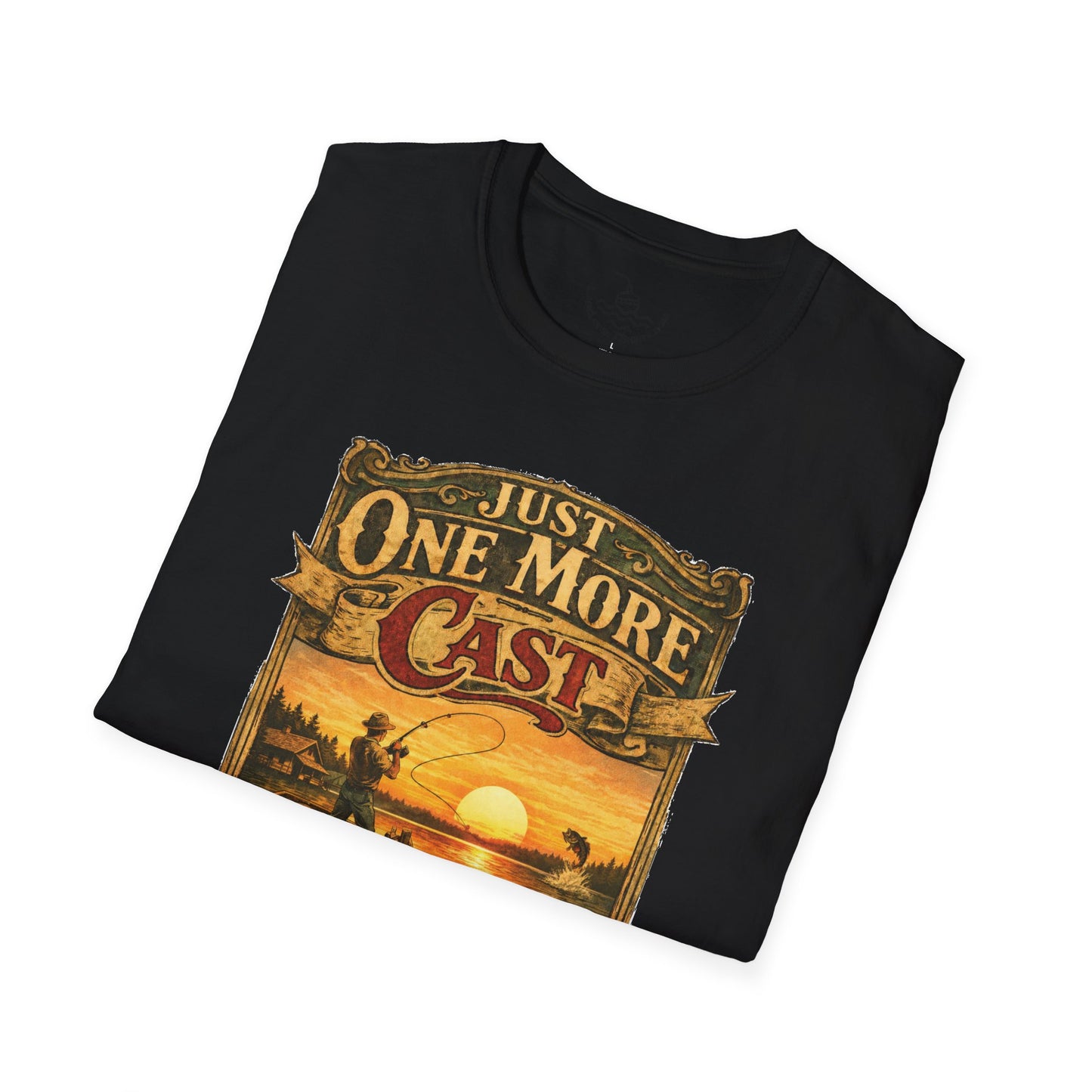 Just One More Cast Funny Fishing T-Shirt | Vintage Retro Design for Anglers and Fisherman