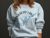 Light blue sweatshirt with Bankhead Lake Alabama map and compass design.