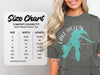 Comfort Colors 1717 heavyweight adult tee size chart with width and length measurements.