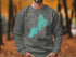 Grey sweatshirt featuring a teal map of Watson Lake, Arizona with compass rose.