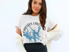 White t-shirt with "Carters Lake, Georgia" text and blue lake map graphic.