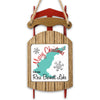 Sled ornament with Merry Christmas and Ross Barnett Lake on map of Mississippi.