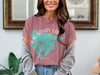 T-shirt with Big Sandy Lake Minnesota map graphic in teal and white.