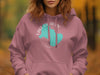 Rose pink hooded sweatshirt with Lake Calhoun Georgia graphic and compass rose.