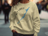 Light yellow crewneck sweatshirt with Key Largo Florida map and compass graphic.