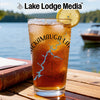 Glass of iced tea with a lemon slice, featuring Chickamauga Lake design.