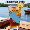 Glass of iced tea with Georgian Bay map and Lake Lodge Media logo.