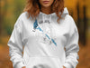 White hoodie with Lake Havasu Arizona map and compass design.