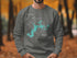 Gray sweatshirt with a teal map of Lake Monroe and compass rose graphic.