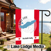 Garden flag featuring Lake Erie outline, compass, and "The Smith Family" text.