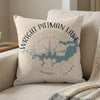 Wright Patman Lake Texas map on a textured linen throw pillow.