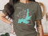 T-shirt with Hayden Lake, Idaho map and compass graphic.