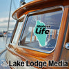 Teal Mohave Life decal on boat window with Lake Lodge Media logo.