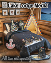 Lake Lodge Media logo, cozy bedroom