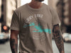 Brown t-shirt with DeGray Lake Arkansas compass design and forearm tattoos.