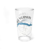 Clear glass pint glass with "Lake Merwin Washington" and compass design.