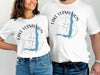 White t-shirts with "Lake Vermillion Minnesota" and a blue lake outline graphic.