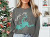 Gray sweatshirt with Caddo Lake Texas map and compass graphic.