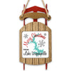 Wooden sled ornament with "Merry Christmas From Lake Wappapello" text.