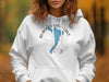 White hoodie with "Black Canyon Lake Arizona" text and a blue lake outline.