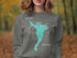Gray sweatshirt with "Beautiful Black Canyon Lake Arizona" text and a compass rose.