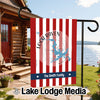 Loch Raven Maryland garden flag with red and white stripes and "The Smith Family".