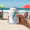 White can cooler with blue Long Pond Lakes New Hampshire map and compass design.