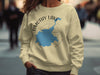 Cream sweatshirt featuring a blue map of Timothy Lake, Oregon, with a compass design.