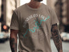 Taupe t-shirt with Bankhead Lake Alabama design and compass graphic.