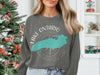 Dark gray sweatshirt with Lake Ontario map and compass graphic.