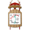 Sled ornament with "Merry Christmas from Bear Canyon" text and teal map silhouette.
