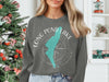 Gray sweatshirt with "Long Pond Lake New Hampshire" text and lake outline graphic.