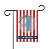 Garden flag with red and white stripes, Flathead Lake map, and "The Smith Family".