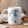 White mug with "Lake Disharoon Georgia" and a blue lake map on compass.