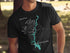 Black t-shirt featuring a compass rose and "Lake Tillery North Carolina" design.