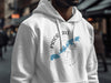White hoodie with "Prior Lake Minnesota" and map graphic with compass rose.