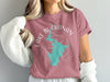 Rose t-shirt with Lake Buchanan Texas map graphic and compass rose.