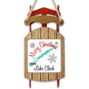Rustic wooden sled ornament with "Merry Christmas" and "FROM Lake Clark" text.